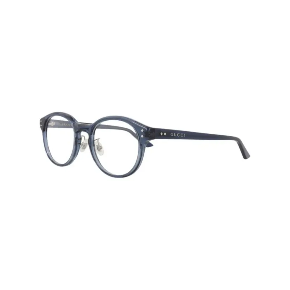 Gucci Round-Frame Recycled Acetate Optical Frames Blue Mens